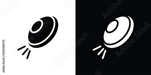 Flying disc icon black silhouette for web, and mobile app