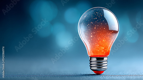 Illuminating Innovation: A creative, luminous lightbulb filled with fiery energy, representing a spark of genius and the dawn of new ideas.