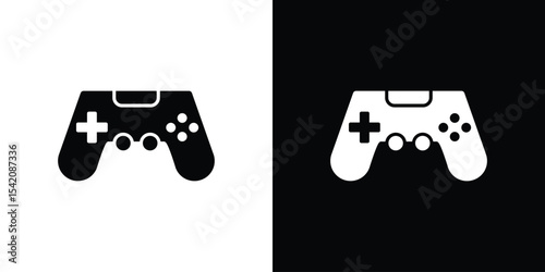 Game controller icon black silhouette for web, and mobile app