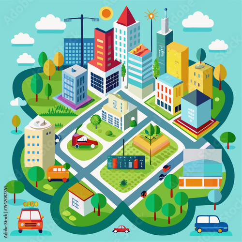 Urban Planning Vector Drawings – City Layout and Architecture Design
