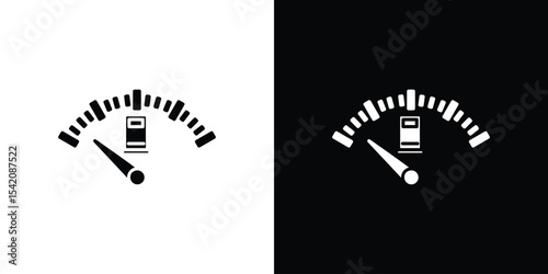 Gauge icon black silhouette for web, and mobile app
