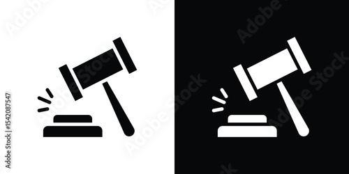 Gavel icon black silhouette for web, and mobile app