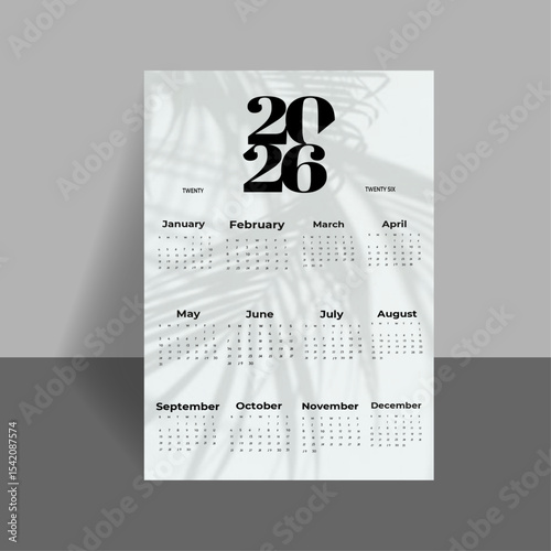 Clean Corporate Calendar Template 2026 


