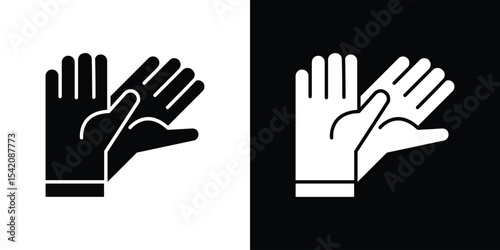 Glove icon black silhouette for web, and mobile app