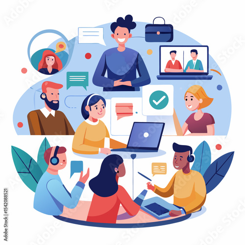 Virtual Team Collaboration – Depicting a Remote Team Working Together Seamlessly