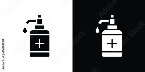 Hand sanitizer icon black silhouette for web, and mobile app