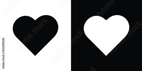 Heart icon black silhouette for web, and mobile app