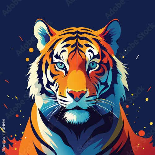 Photorealistic majestic tiger vector illustration
