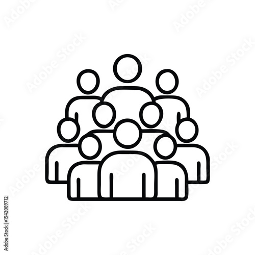 Teamwork, Collaboration, and Community Icon Illustrating Group Dynamics and Shared Goals