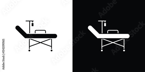 Hospital bed icon black silhouette for web, and mobile app