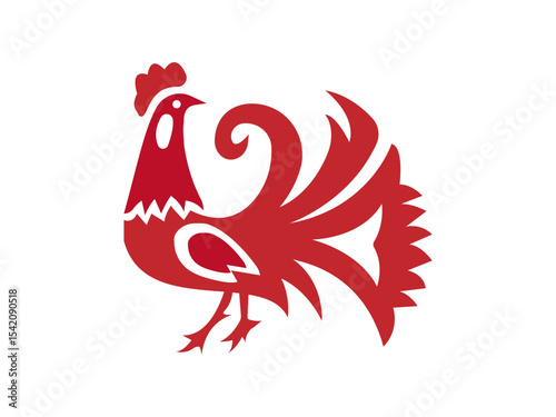 Black silhouette of a chicken standing on grass simple elegant hen icon vector illustration for farm and agriculture projects.Chicken Icon Flat Graphic Design.