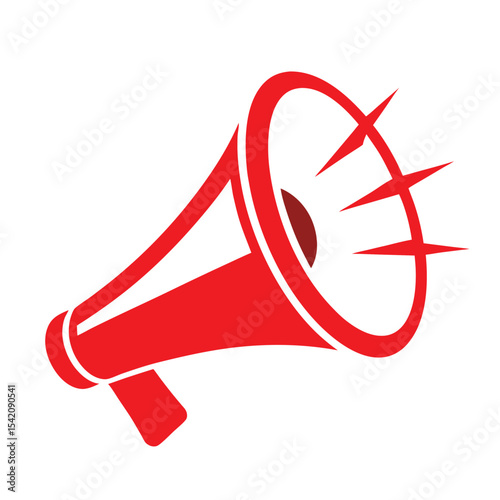 Red Megaphone Announcement Icon Loudspeaker Symbol
