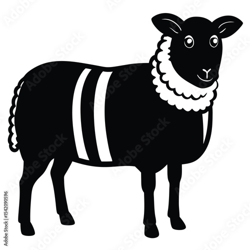 Vibrant cartoon sheep illustration in cmyk and rgb