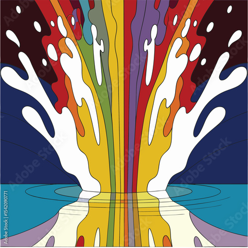 Vibrant multicolored paint explosion design