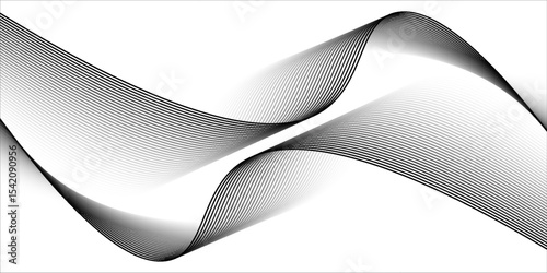 Abstract vector background with black wavy lines. EPS10