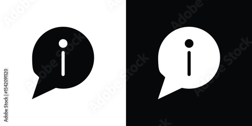 Info icon black silhouette for web, and mobile app