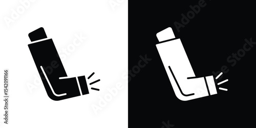 Inhaler icon black silhouette for web, and mobile app