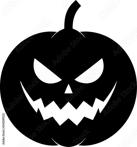 Scary pumpkin head halloween vector