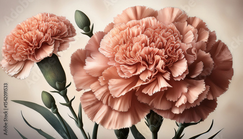 retro vintage carnation flower design