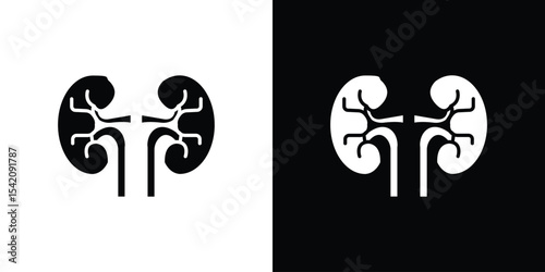 Kidneys icon black silhouette for web, and mobile app