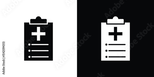 Medical report icon black silhouette for web, and mobile app