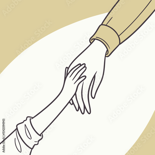 Two hands gently holding each other in a comforting and compassionate gesture.