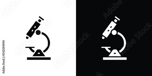 Microscope icon black silhouette for web, and mobile app