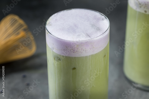 Refreshing Cold Lavender Iced Matcha Latte