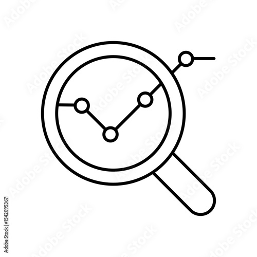 Data Analysis Magnifying Glass Line Icon