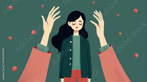Surrounded by Reaching Hands A Visual Metaphor for Overwhelm Anxiety and External Pressures