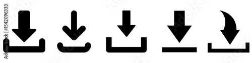Download icon vector set. Upload button illustration collection. Load symbol or logo.