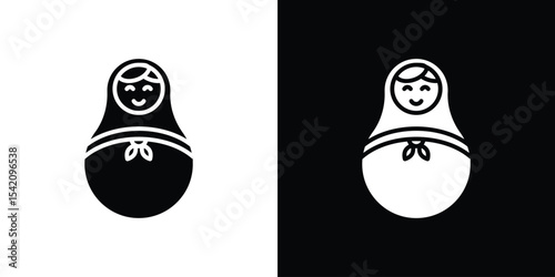 Nesting dolls icon black silhouette for web, and mobile app