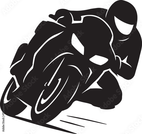 Sport Bike – Leaning into Turn (action shot)