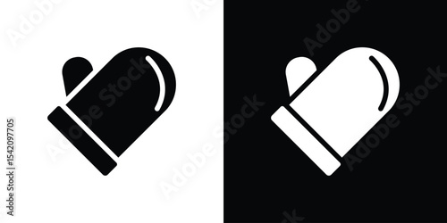 Oven mitt icon black silhouette for web, and mobile app