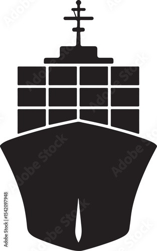 Cargo Ship – Front View (bow, anchor).