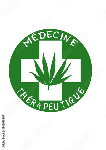 medecine cannabis marijuana feuille therapeutique croix