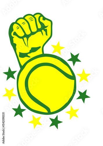 tennis poing lever  fermer logo club