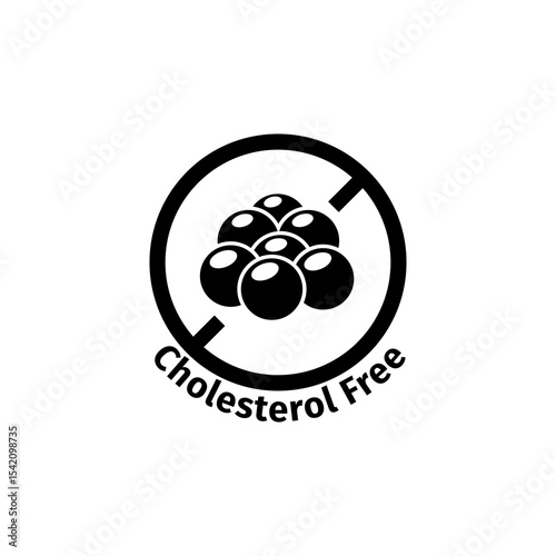 Cholesterol Free Symbol Sign Icon Vector Logo Black