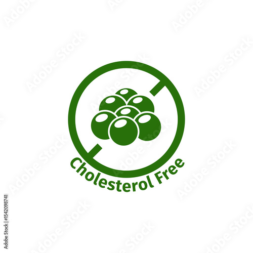 Cholesterol Free Symbol Sign Icon Vector Logo Green