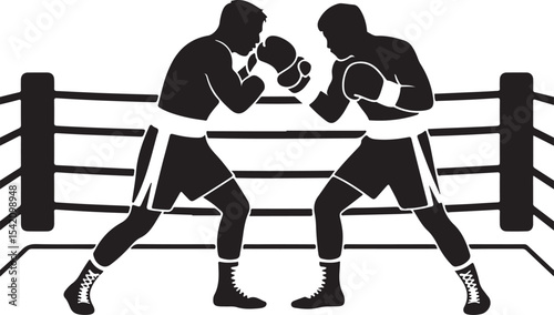 Boxer in Fighting Stance Silhouette

Punching Boxer Vector Design

Boxing Match Action Silhouette

Champion Boxer with Gloves Silhouette

Boxer Training in Ring Vector Art