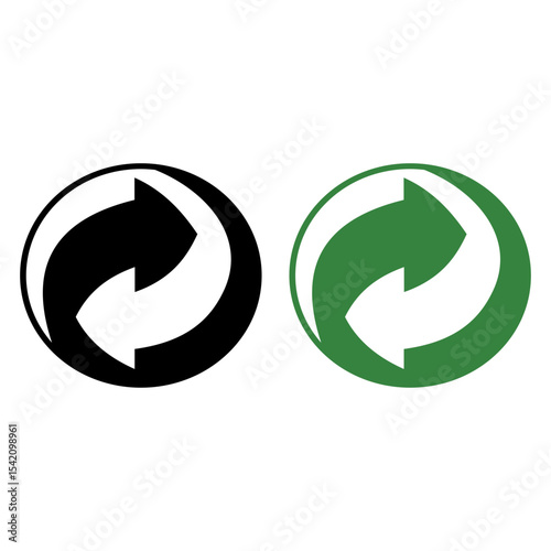 RECYCLING ICON VECTOR SIGN LOGO BLACK-GREEN