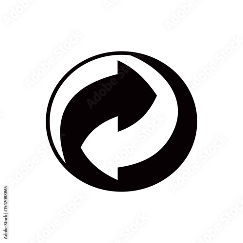 RECYCLING ICON VECTOR SIGN LOGO BLACK