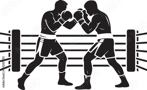 Boxer in Fighting Stance Silhouette

Punching Boxer Vector Design

Boxing Match Action Silhouette

Champion Boxer with Gloves Silhouette

Boxer Training in Ring Vector Art