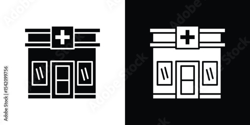 Pharmacy icon black silhouette for web, and mobile app