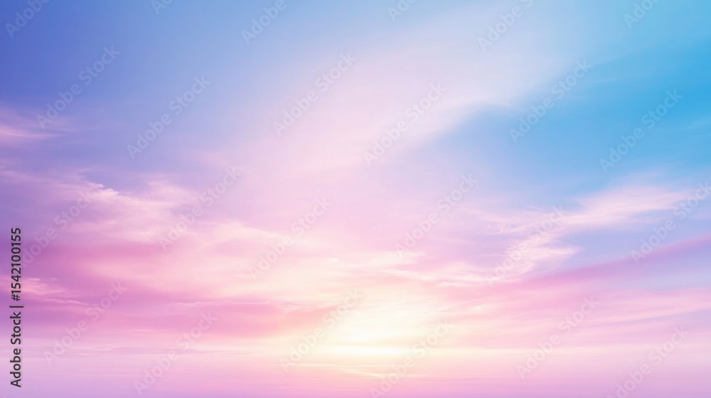 Fototapeta premium Blurred gradient background blue and pink sky sunset banner