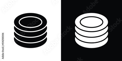 Plates icon black silhouette for web, and mobile app