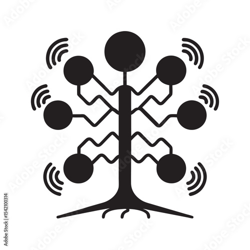 Entangled Forest Sensor Network Technology Silhouette
