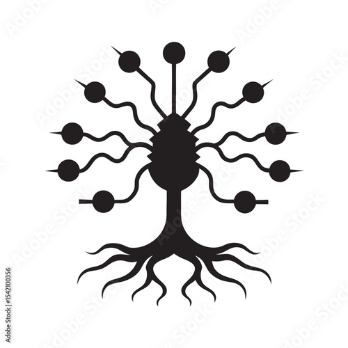 Entangled Forest Sensor Silhouette Vector Illustration