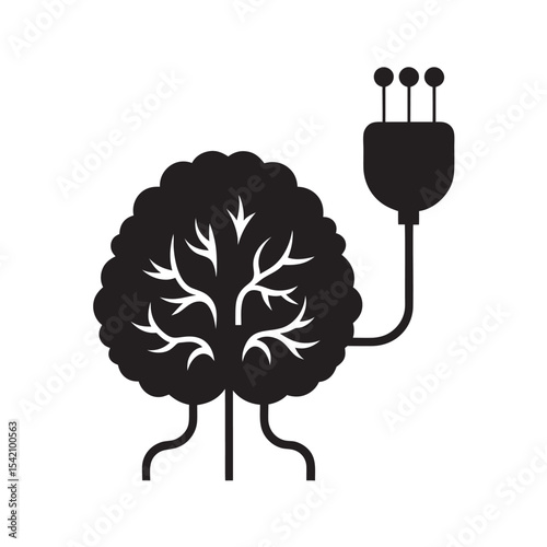Brain Implant Silhouette Forest Network Connection