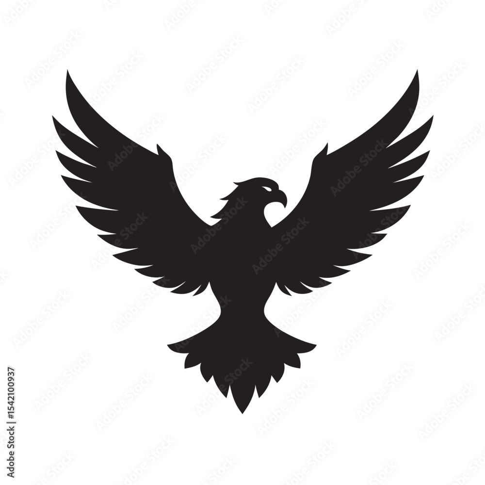 Flying Eagle Bird Silhouette Vector Art Flying Eagle Bird Silhouette Vector Art